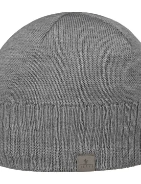 Fine Rip Merino Beanie by - grey - Female - Size: One Size - Lierys - FashionsVida