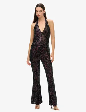 Superdry Damen Jumpsuit mit Nackenträger und Pailletten Bunt - Größe: 36 - 189.99 - FashionsVida