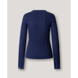 Jersey de mujer canalé cuello redondo