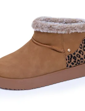 Bottines imitation fourrure Camel Léopard camel léopard 39 - Isotoner - FashionsVida