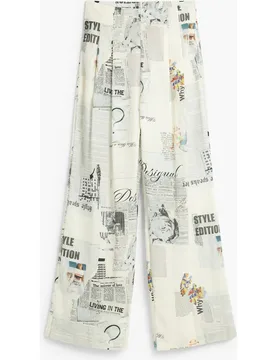 Pantalón de mujer estampado pierna ancha - Desigual - FashionsVida
