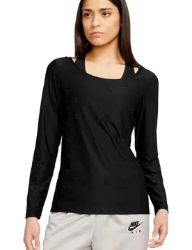 Nsw air aop ls top camiseta manga larga mujer Negro (L) - Nike - FashionsVida