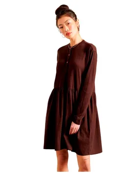 Robe Courte à Manches Longues Jersey Mini Blackbean M - Superdry - FashionsVida