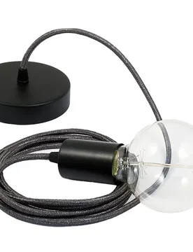 Cables Suspension Luminaire Rl03 2 M Glittering Grey / Black One Size - Creative - FashionsVida