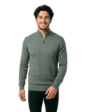 Maglione Con Mezza Zip Essentials Lily Pad Green Marl 2XL - Superdry - FashionsVida