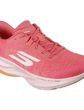Go Run Ride 12 Running Shoes Coral Textile / Orange Trim UK 6 Women - Skechers - FashionsVida