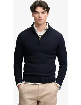 Jersey de hombre de algodón con media cremallera - Superdry - FashionsVida