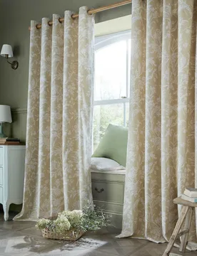 Lloyd Pure Cotton Eyelet Curtains Natural Mix - Laura Ashley - FashionsVida