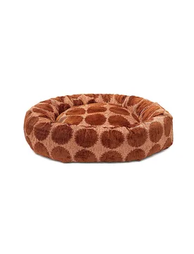Hundebett ROUND DOT braun M Damen - DOGGUO - FashionsVida