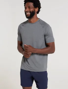 Agra Mens Melange T-Shirt - Black - Black - Size: 4XL - Mountain Warehouse - FashionsVida