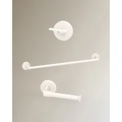 Colección de accesorios de baño en blanco Paros