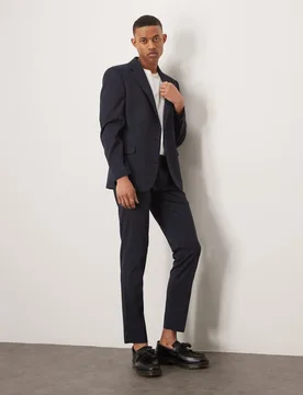 Mens Skinny Suit Jacket In Navy - Blue - Size 38 (Chest) - ASOS DESIGN - FashionsVida