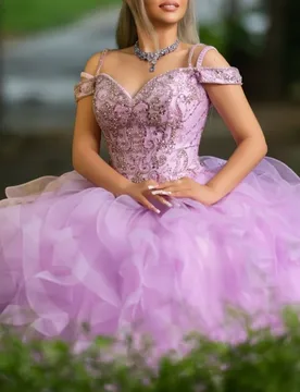 Purple Quinceanera Dress off-shoulder Sequin Crystal Decal Long tail Lace Layering vestidos de 15 Quinceanera ﻿Customize - Aliexpress - FashionsVida