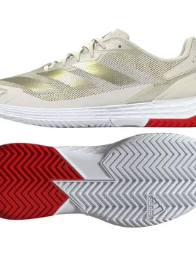 Defiant Speed 2 All Court Shoes Off White / Gold Met / Bright Red UK 7.5 - Adidas - FashionsVida