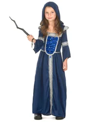 Zauberin-Kostüm für Mädchen blau - female