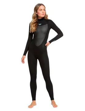 Combinaison En Néoprène à Manches Longues Et Fermeture éclair Dans Le Dos Prologue 4/3 Mm Black 10 - Roxy - FashionsVida