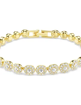 Braccialetto Una Angelic, Taglio Round, Bianco, Finitura oro 18K M - Swarovski - FashionsVida