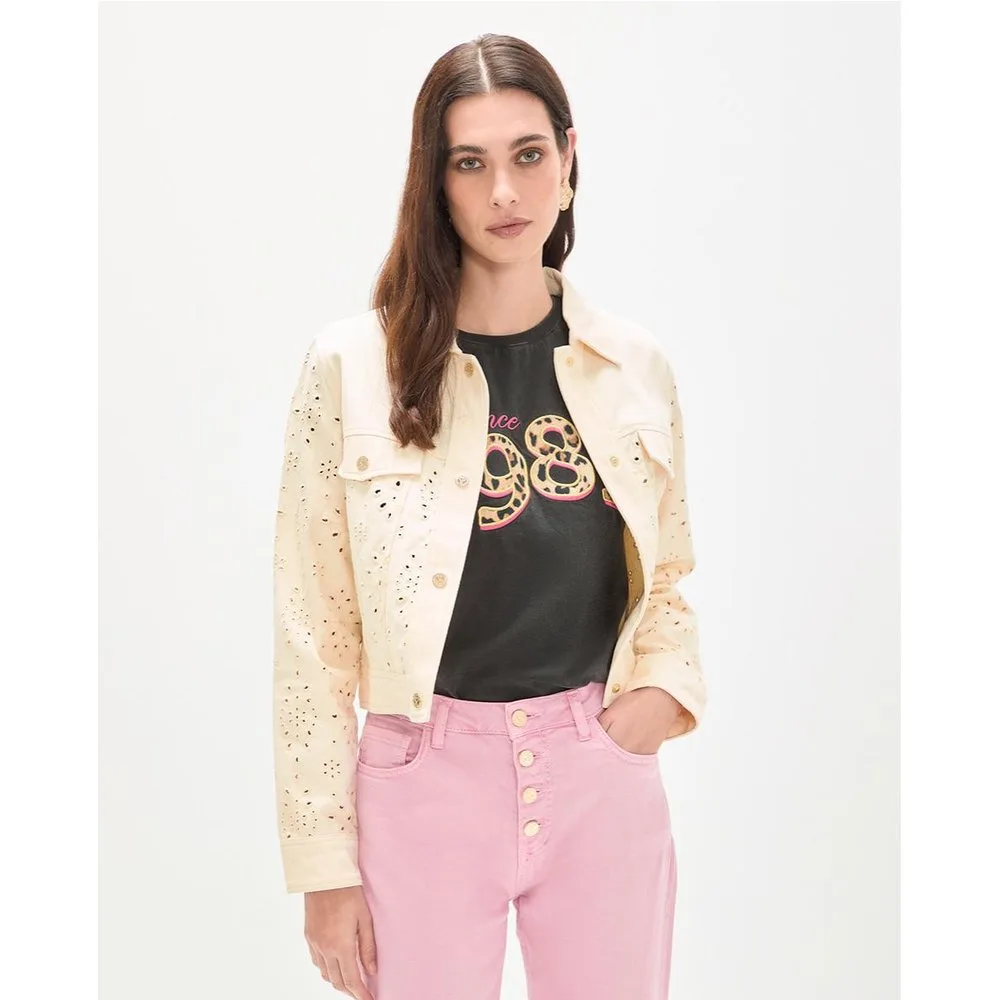 Cazadora de mujer estilo tejana con bordado inglés - Lola Casademunt - FashionsVida