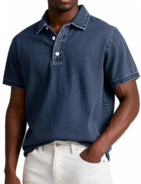 New Cross-border Trade Amazon Independent Station Men's Fashionable Solid-color Retro Short-sleeved Collared Polo Shirt Fashion - Aliexpress - FashionsVida