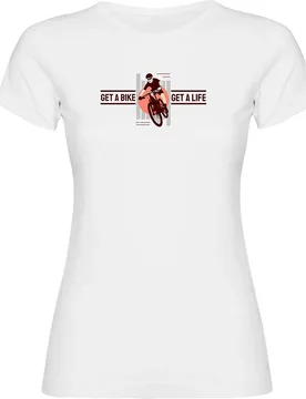 Maglietta A Maniche Corte Get A Life White - Kruskis - FashionsVida