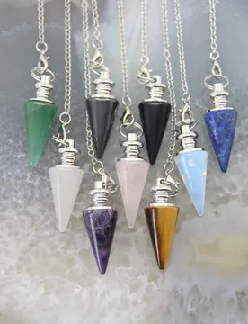 Natural Stone Amethysts Healing Pendulum,for Dowsing Spiritual Divination Cone Crystal Conical Quartz Pendants Necklace Jewelry - Aliexpress - FashionsVida