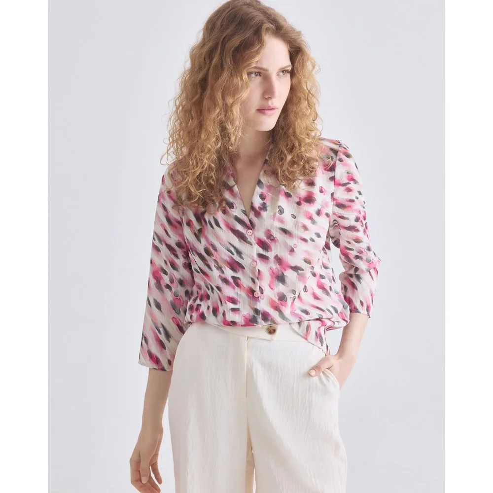 Camisa de mujer estampada manga larga - Zermatt - FashionsVida