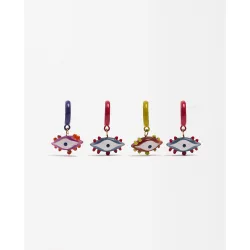 Pack de pendientes de aro con ojos decorativos