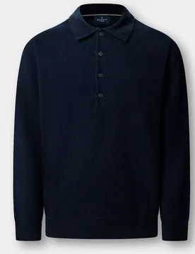 Polo de hombre de punto manga larga en lana de cordero - Hackett - FashionsVida