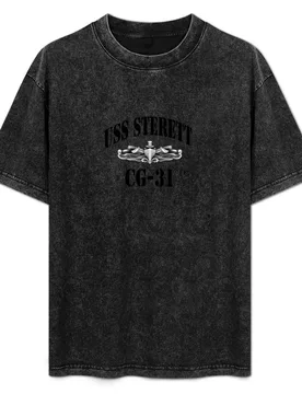 USS STERETT (CG-31) SHIP'S STORE T-Shirt Basic Solid Color Short Sleeve Cotton Top - Aliexpress - FashionsVida
