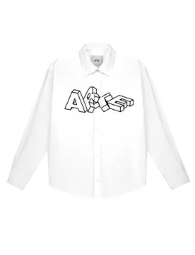 Camicia Manica Lunga Uomo Logo Blocks Shirt White - Arte - FashionsVida