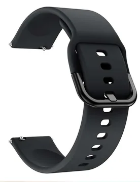 Piezas Correa de reloj de silicona negra de 18/20/22mm, correa de reloj inteligente ajustable de liberación rápida e impermeable, compatible con Hua - Shein - FashionsVida