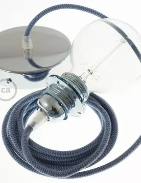 Cables Lampe Suspendue Pendel Pour Abat-jour Rz25 Zigzag 1 M Stone Grey / Ocean / Chrome Plated One Size - Creative - FashionsVida