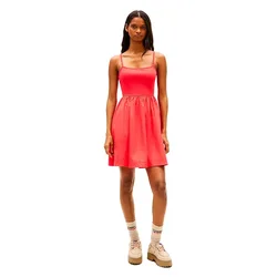 Robe Sans Manches Rib Poplin Mix Strappy Red Alert M