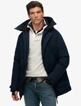 Superdry Herren City Gepolsterter Parka Mantel Navy - Größe: M - 199.99 - FashionsVida