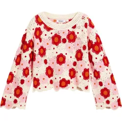 Jersey de mujer flores crochet