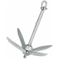 Folding Anchor 410 Mm Silver 3.2 Kg unisex