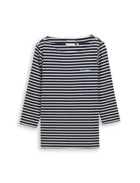 T-shirt boat neck stripe female - S - FashionsVida