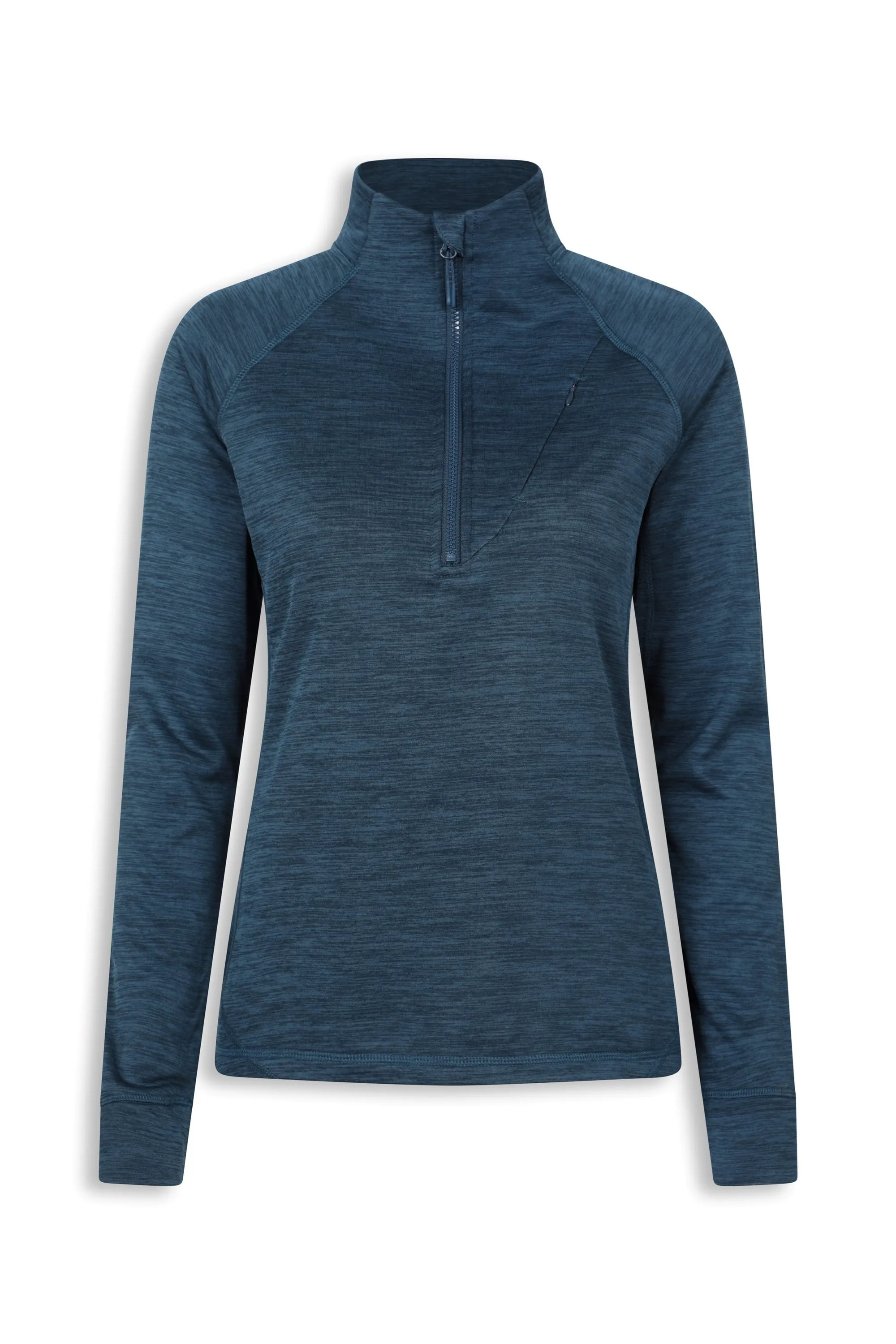 Womens Quarter Zip Grid Midlayer - Navy - Navy - Size: 16 - EMS - FashionsVida