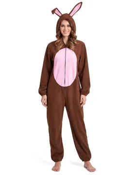 Hasenkostüm Osterkostüm für Damen braun-rosa - female - KARNEVAL-MEGASTORE - FashionsVida