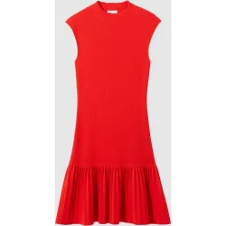 Vestido corto sin mangas de punto plisado