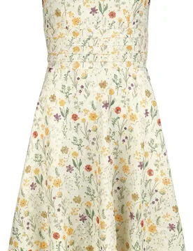 Kleid knielang - Summer Flowers Emb Flare Dress - M bis XXL - für Damen - Größe M - multicolor - Frauen - female - Voodoo vixen - FashionsVida