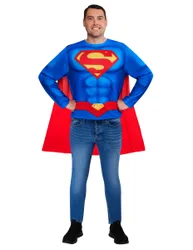 Superman Set mit Oberteil und Umhang für Erwachsene