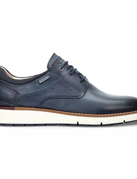 Mens Blue Leather Lace-Up Sneaker Trainers Shoes - Manacor - Size Eu 41 - Pikolinos - FashionsVida