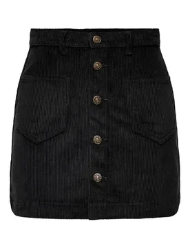 Kurzer Rock - ONLAMAZING GLOBAL HW CORD SKIRT PNT NOOS - XS bis XL - für Damen - Größe XL - schwarz - Frauen - female - Only - FashionsVida