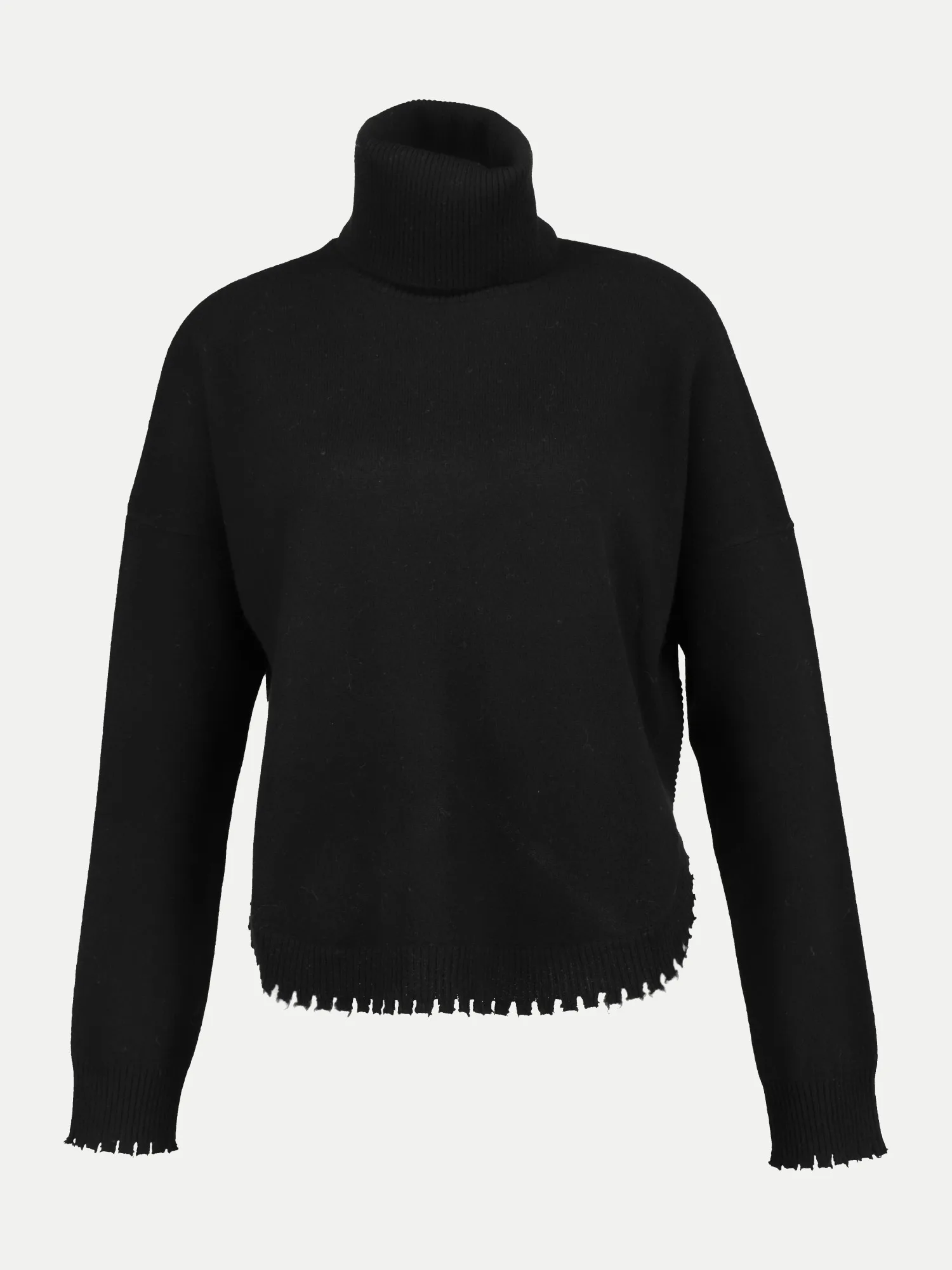 Rollkragenpullover mit Mausezähnchen-Bund Schwarz 36 - Robert Ley - FashionsVida