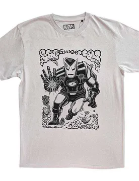 Unisex Iron Man Sketch T-Shirt in Natural Size: XL - Natural - Size: XL - Marvel - FashionsVida
