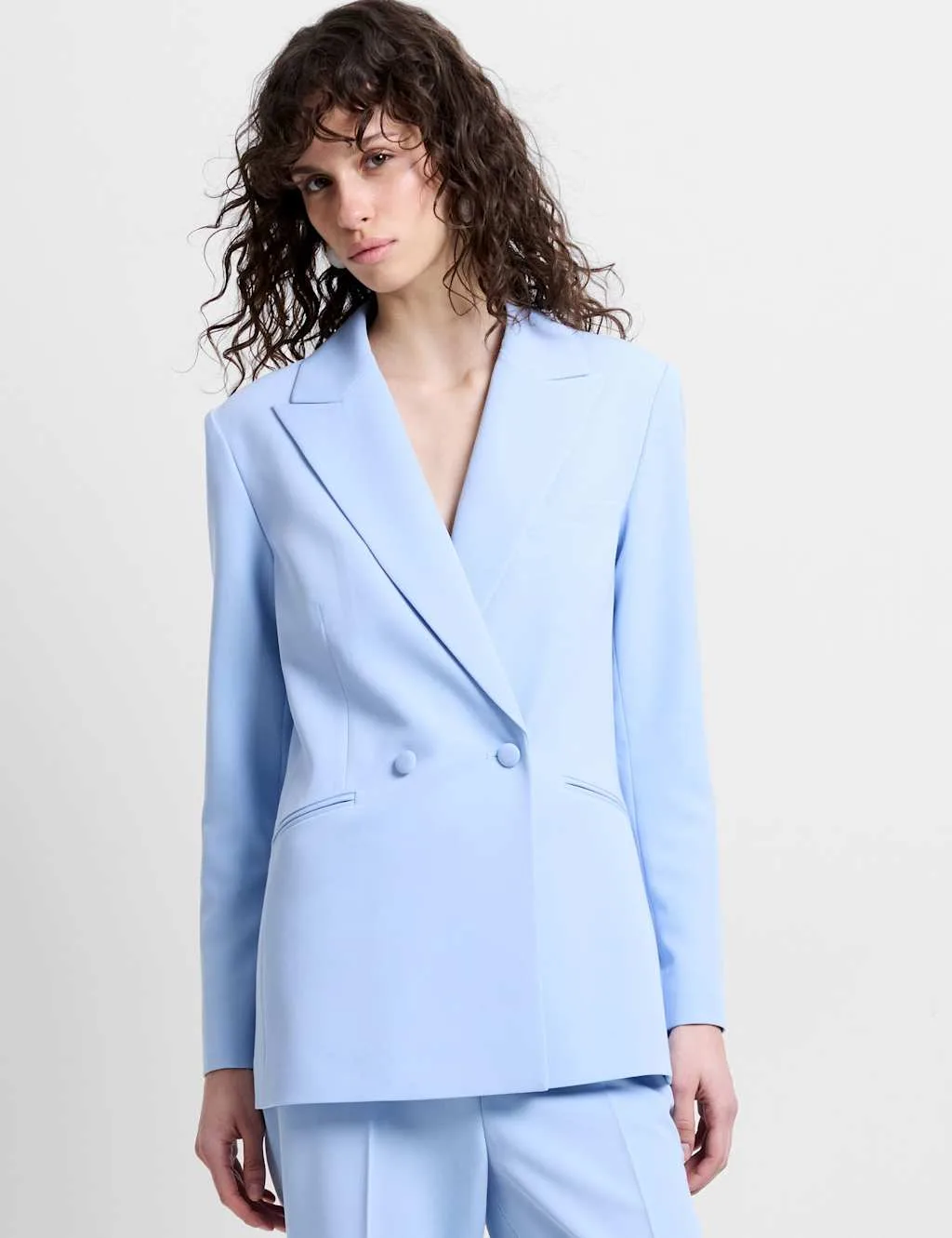 Double Breasted Blazer Light Blue female - French connection - FashionsVida