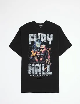 Herren Übergroßes Misfits Grafik-Oberteil Black Größe Large - boohooMAN - FashionsVida