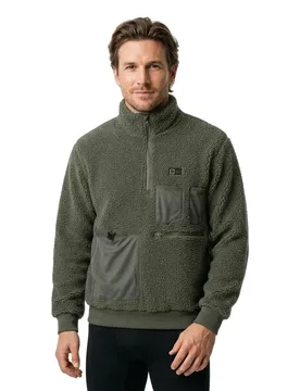 Polaire Demi-zip Frost Sherpa Dusty Olive M - Salty Crew - FashionsVida