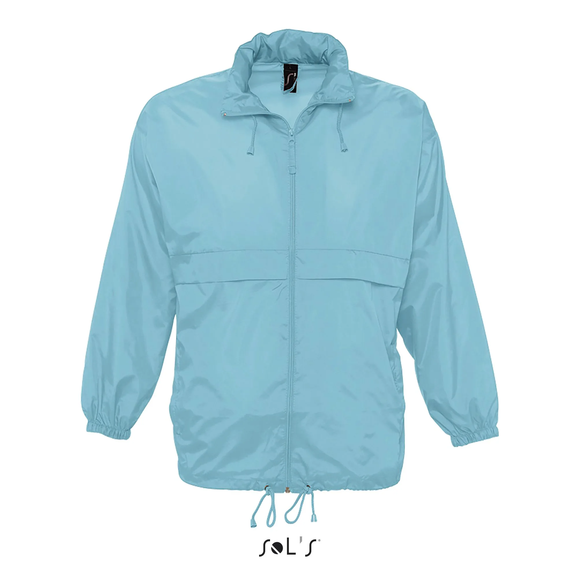 Unisex Surf Windbreaker Lightweight Jacket (Blue Atoll) Nylon - Size X-Small - SOLS - FashionsVida
